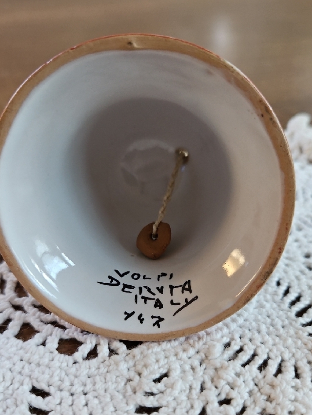 Volpi Deruta Hand-Painted Pottery Bell - Made in Italy - Picture 3 of 6